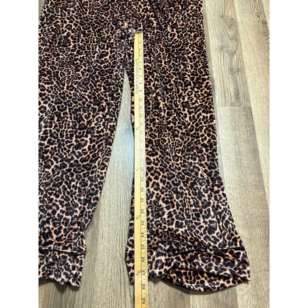 Joyspun Pajama Set Women Size 2X Leopard Print Velvet 2-Piece Sleepwear